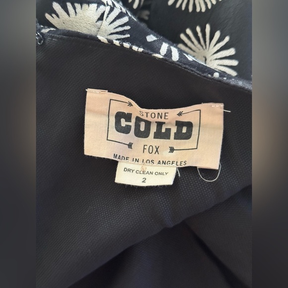 Stone Cold Fox | Black Printed Strapless Libra Pants Jumpsuit - Size 2 (Medium) - Picture 6 of 7